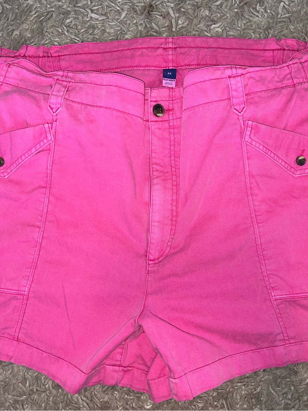 Old Navy Bright Pink Women's Denim Utility Shorts